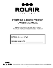 Rolair D2002HPV5 Manual De Instrucciones