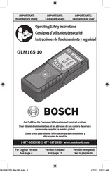 Bosch GLM165-10 Instrucciones De Funcionamiento Y Seguridad