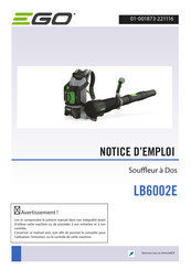 Ego Power+ LB6002E Manual De Instrucciones