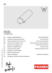 Franke F3EV1026 Instrucciones De Montaje Y Servicio