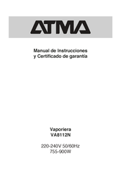 ATMA VA8112N Manual De Instrucciones Y Garantías