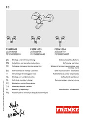 Franke F3SM1002 Instrucciones De Montaje Y Servicio