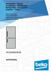 Beko RCSA366K30XB Instrucciones Para El Uso