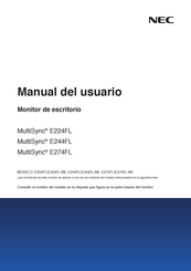 NEC MultiSync E244FL Manual Del Usuario