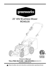 GreenWorks MO40L00 Manual Del Propietário
