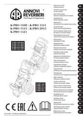 Annovi Reverberi K-PRO 1508 RLW Traducción De Las Instrucciones Originales