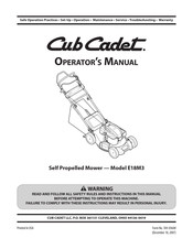 Cub Cadet E18M3 Manual Del Operador