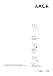 Axor Citterio E 361101 Serie Instrucciones De Montaje / Manejo / Garantía