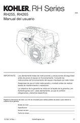 Kohler RH Serie Manual Del Usuario