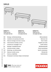 Franke SIRIUS SIRW773 Instrucciones De Montaje Y Servicio