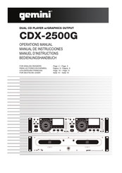 Gemini CDX-2500G Manual De Instrucciones