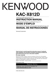 Kenwood KAC-X812D Manual De Instrucciones