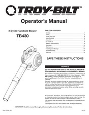 Troy-Bilt TB430 Manual Del Operador