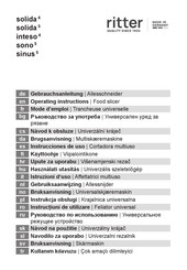 Ritter solida4 Instrucciones De Uso