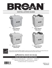 Broan HRV70SE Serie Instrucciones De Montaje