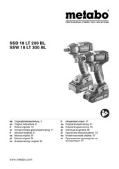 Metabo SSD 18 LT 200 BL Manual Original