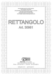 Gessi RETTANGOLO 30981 Manual De Instrucciones