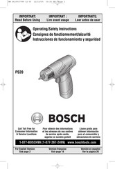 Bosch PS20 Instrucciones De Funcionamiento Y Seguridad