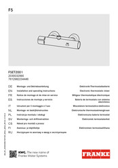 Franke F5ET2001 Instrucciones De Montaje Y Servicio