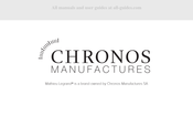 Chronos Manufactures Mathieu Legrand MLG-2004 Rayon de Lune Manual De Instrucciones
