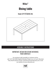 RST Milea OP-PETS8846-MIL Instrucciones De Montaje
