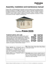 Palmako PA44-3535 Instrucciones De Montaje, Instalación Y Mantenimiento