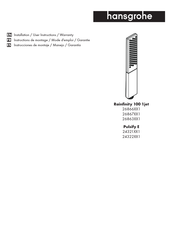 Hansgrohe Rainfinity 100 1jet 26867 1 Serie Instrucciones De Montaje / Manejo / Garantía