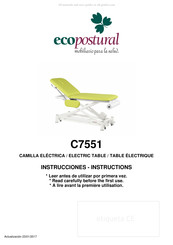 ECOPOSTURAL C7551 Manual De Instrucciones