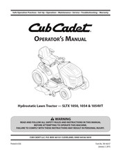 Cub Cadet SLTX 1054 Manual Del Operador