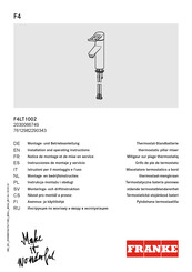 Franke F4LT1002 Instrucciones De Montaje Y Servicio