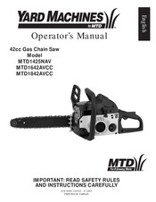 MTD Yard Machines MTD1842AVCC Manual Del Operador