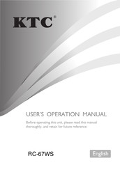 KTC RC-67WS Manual De Instrucciones