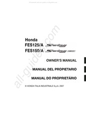 Honda FES125/A S-wing Manual Del Propietário