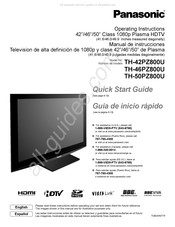 Panasonic TH-50PZ800U Guia De Inicio Rapido