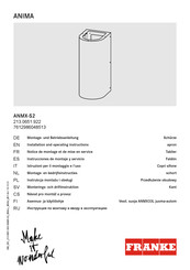 Franke ANIMA ANMX-S2 Instrucciones De Montaje Y Servicio