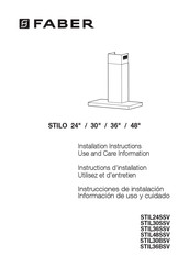 Faber STILO STIL48SSV Instrucciones De Instalación Información De Uso Y Cuidado