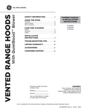 GE UVW9484SPSS Manual Del Propietario Y Instalación