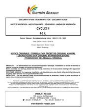 Kremlin Rexson CYCLIX II 200 L Manual De Instrucciones