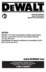 DeWalt DCF840 Manual De Instrucciones