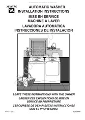 Maytag Neptune TL FAV6800A Instrucciones De Instalación