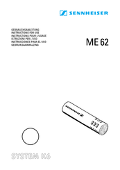 Sennheiser ME 62 Instrucciones Para El Uso