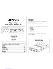 Jensen CD4610 Manual Del Usuario