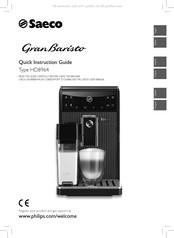 Saeco Gran Baristo HD8964/01 Guía De Instrucciones Rápidas