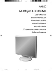 NEC MultiSync LCD195NX Manual Del Usuario