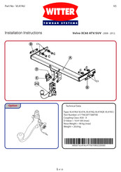 Witter Towbar Systems VL47AQ Instrucciones De Instalación