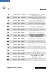 Lowara GENYO 16A/R15-25 Instrucciones De Instalacion Y Uso