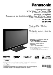 Panasonic TC-P42X1 Guia De Inicio Rapido