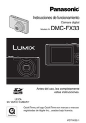 Panasonic Lumix DMC-FX33 Instrucciones De Funcionamiento