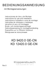 Kuppersbusch KD 9420.0 GE-CN Instrucciones De Uso Y De Montaje