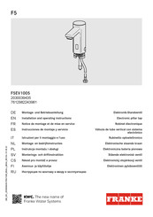 Franke F5EV1005 Instrucciones De Montaje Y Servicio